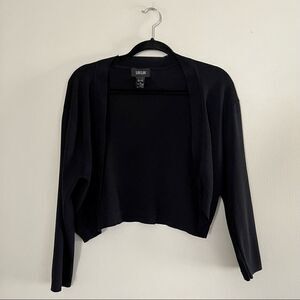 LOULOU Women's Black Open Front Long Sleeve Cardigan Size XL